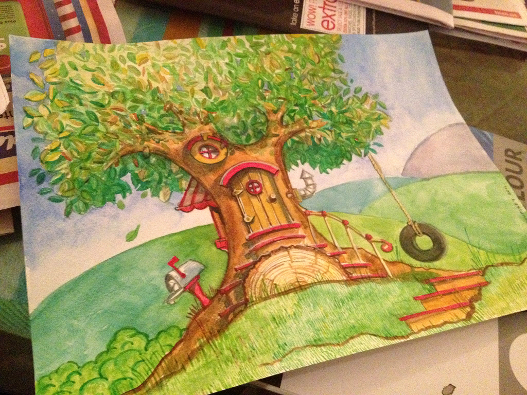 Treehouse Watercolor